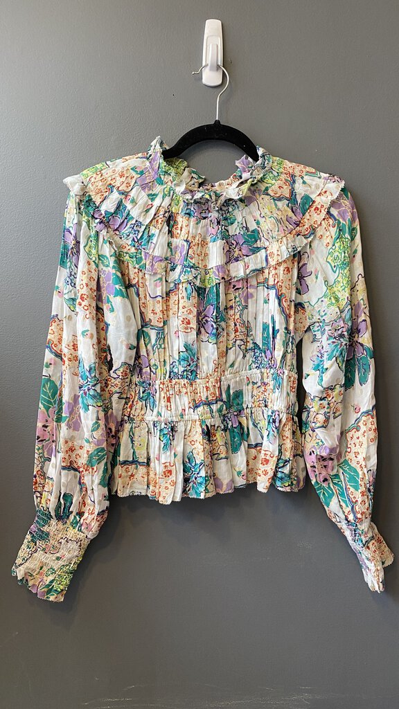 Floral High Neck Ruffle