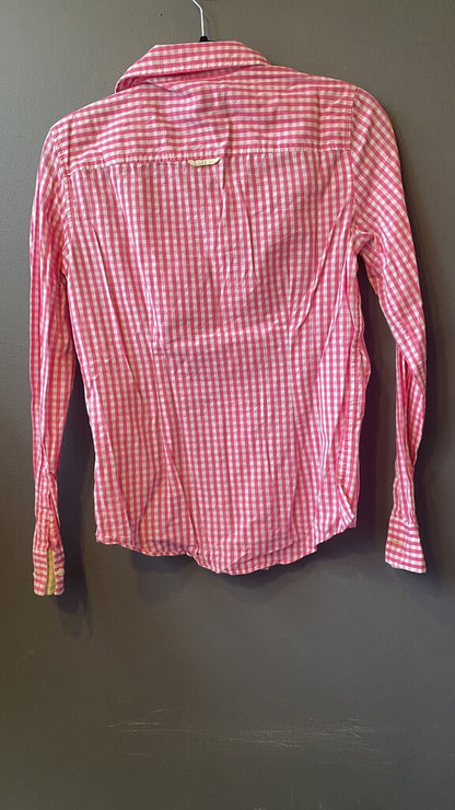 Red Fleece Gingham Button Up