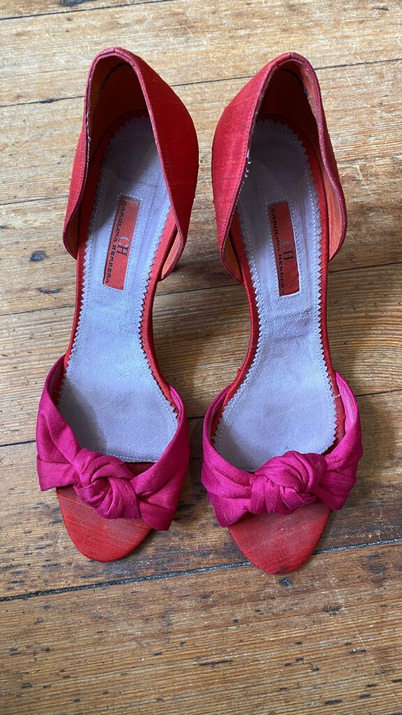 Raw Silk DOrsay Heels (size 38)