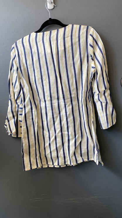 Linen Stripe Embroidered Tunic
