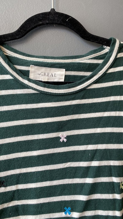 Stripe Embroidered Tee (size 3)