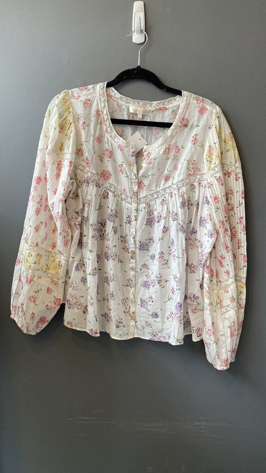 Floral Lace Inlay Blouse