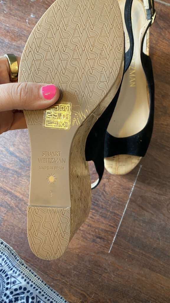 Peep Toe Cork Suede Slingbacks