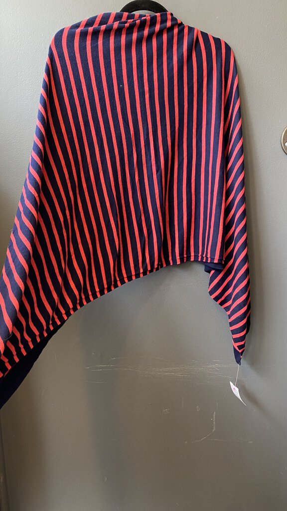 Striped Button Detail Poncho