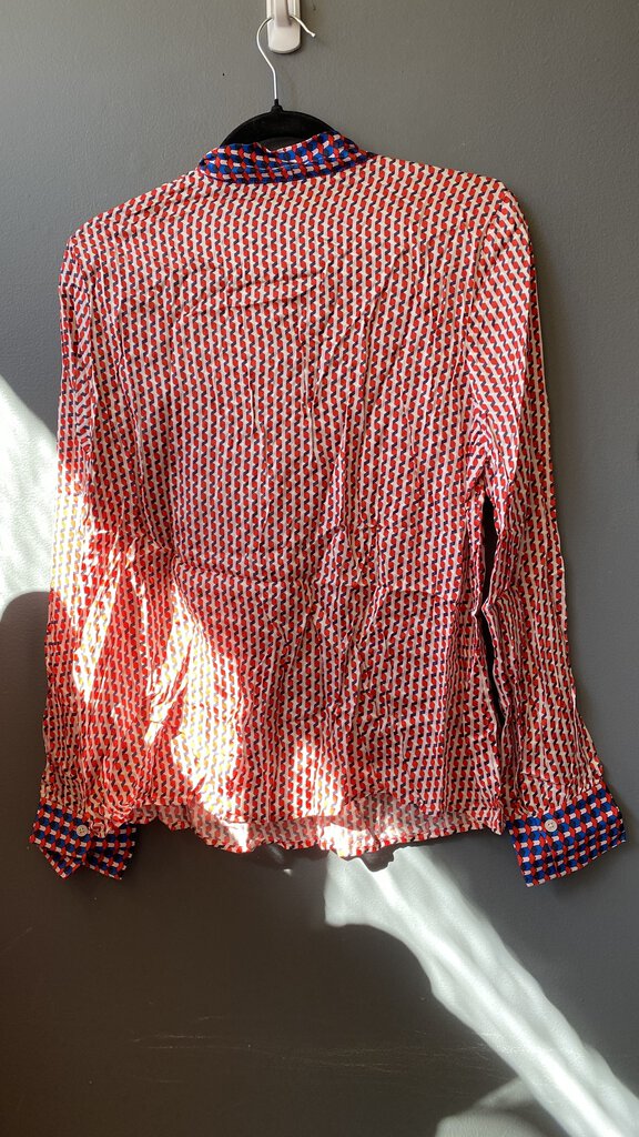 Geometric Print Pussy Bow Blouse