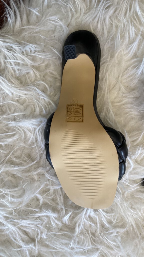 Woven Puff Slide Heels