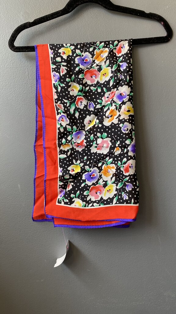 Vintage Floral Silk Scarf