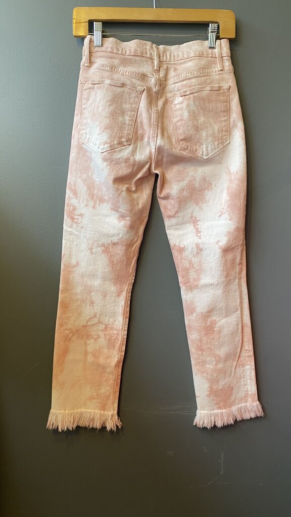 Le High Straight Dyed Raw Hem Jeans