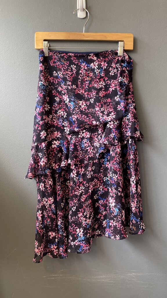 Floral Asymmetrical Midi Skirt