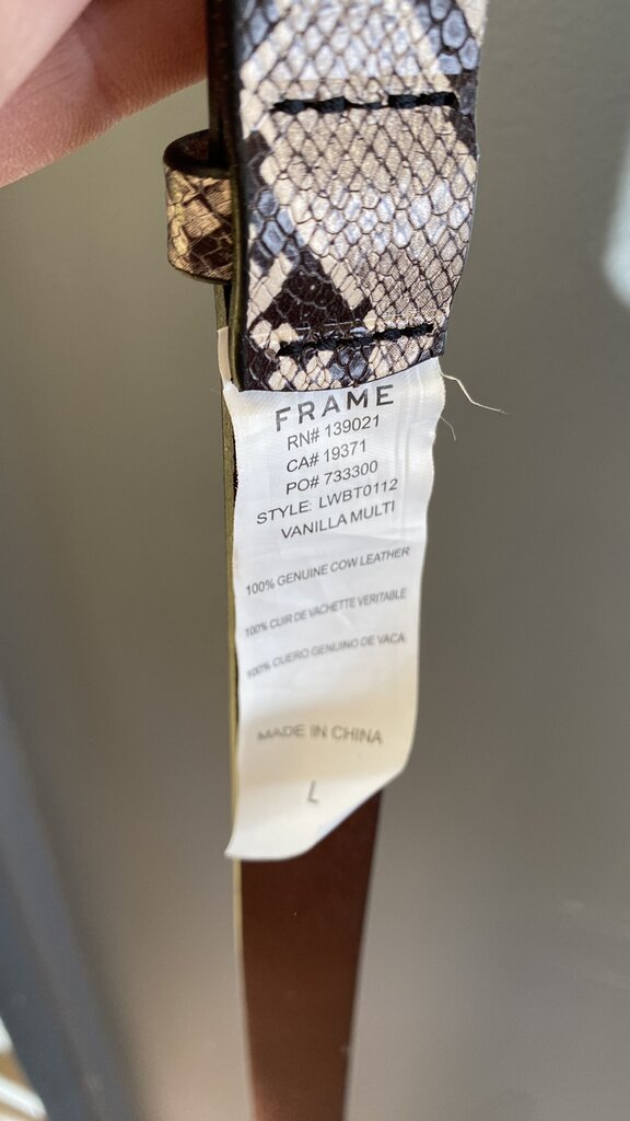 Snake Print Leather Belt