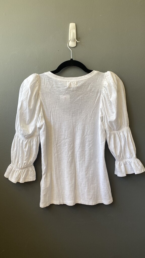 Puff Shoulder Vneck 3/4 Sleeve TShirt