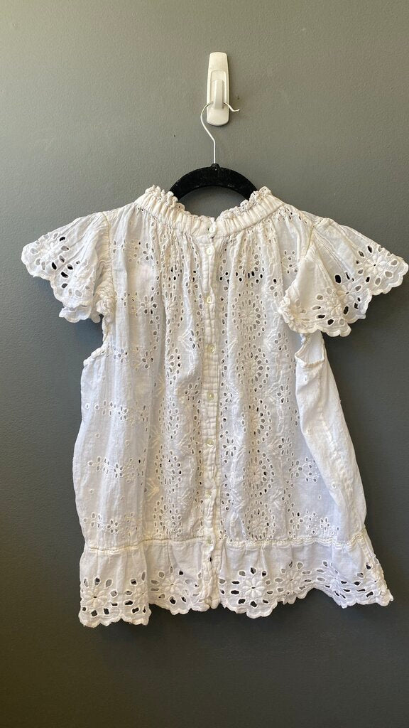 Eyelet Button Back Blouse