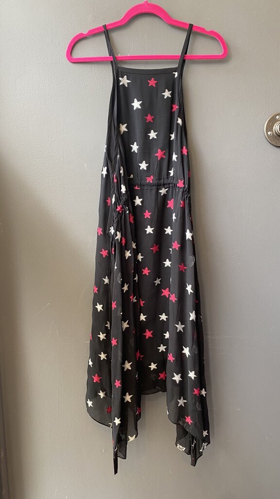 Silk Star Drawstring Back Midi Dress