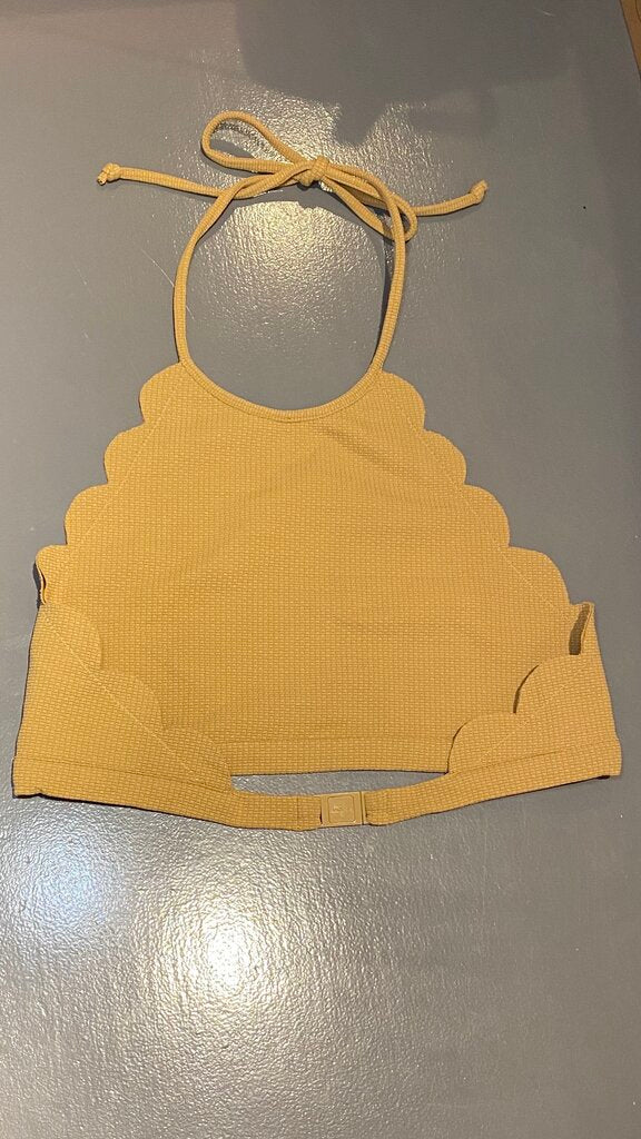 Scalloped High Neck Bikini Top