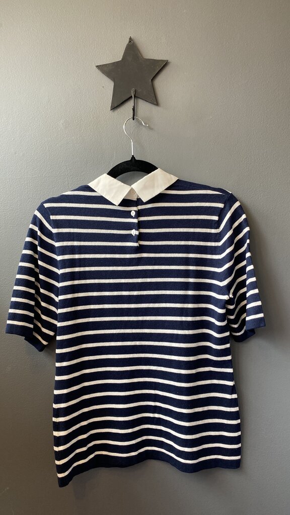 Knit Stripe Collared Top