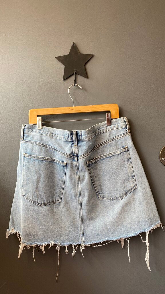 Criss Denim Cut Off Skirt