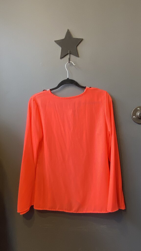 Fringe Trim Neon Blouse