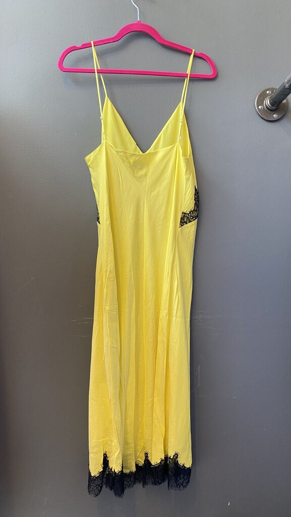 Silk / Rayon Lace Trim Slip Midi Dress