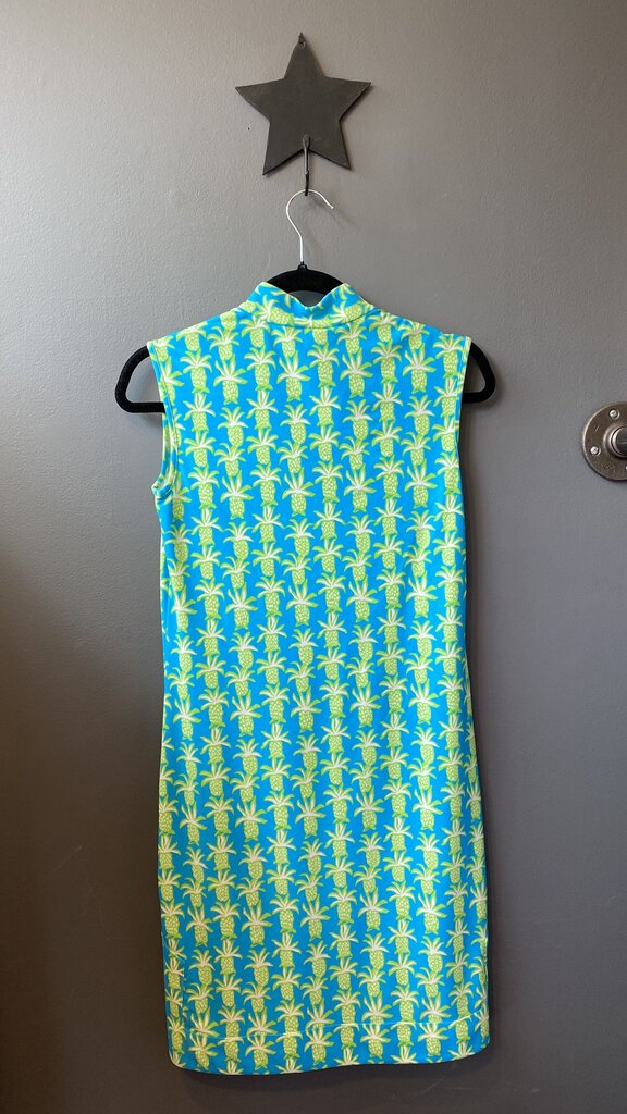 Notch Neck Pineapple Dress