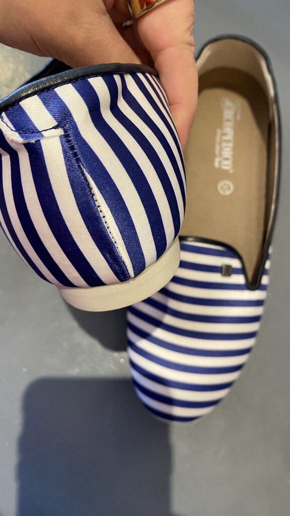 Stripe Satin Flats