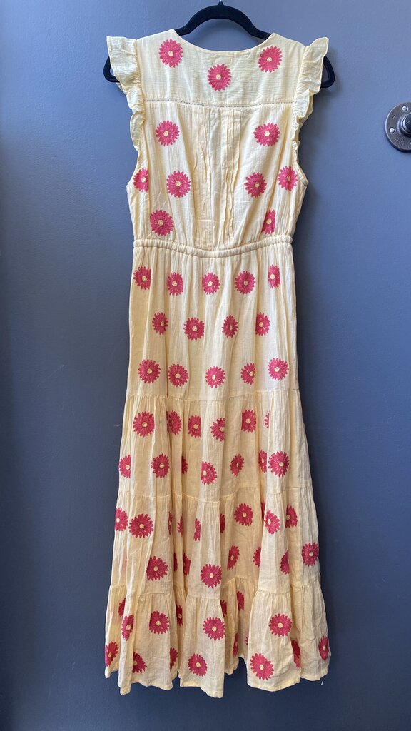 Embroidered Gauze Midi Dress