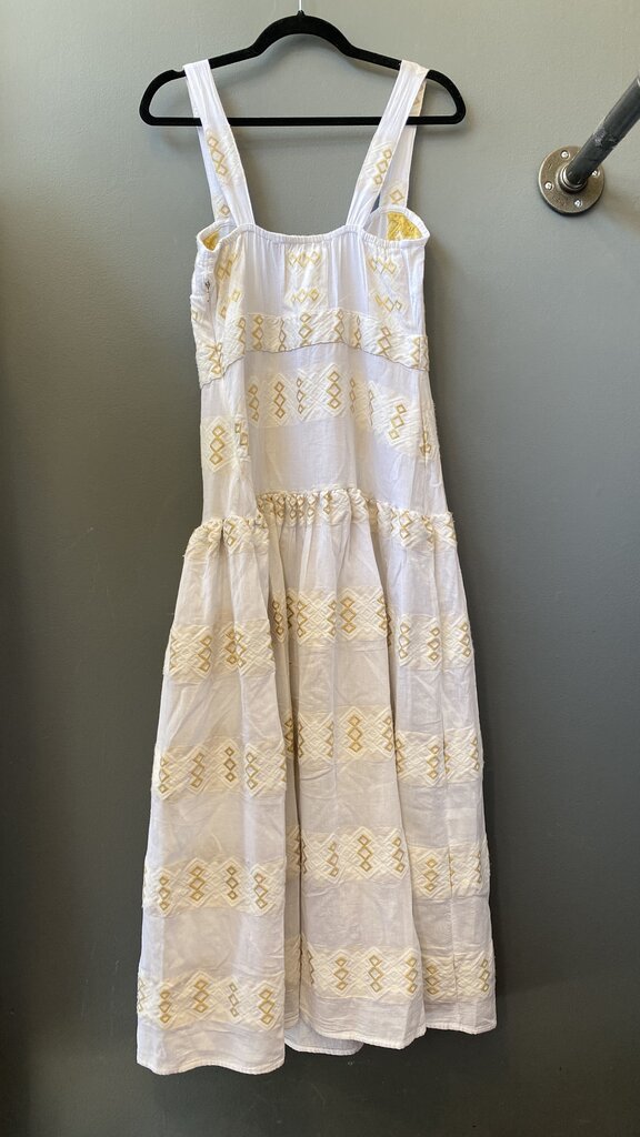 Embroidered Linen Midi Dress
