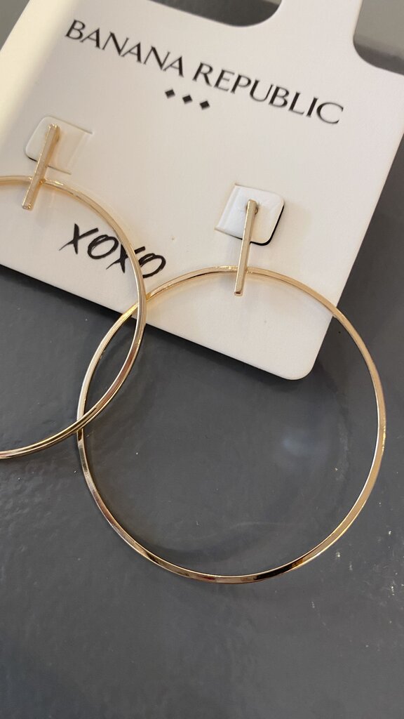 Drop Hoop Stud Earrings