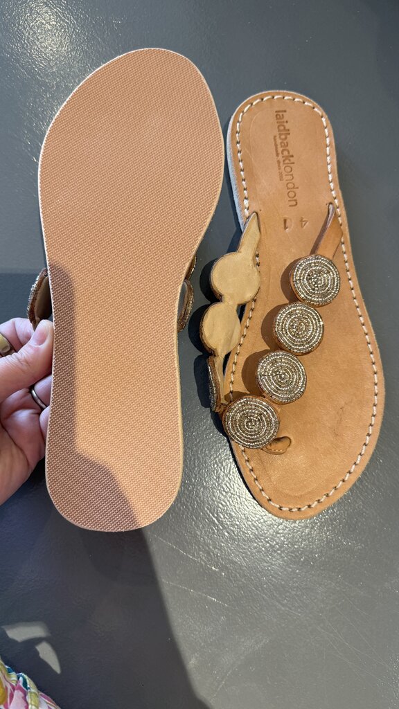 Beaded Medallion Sandals