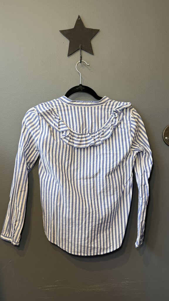 Striped Ruffle Button Up Shirt