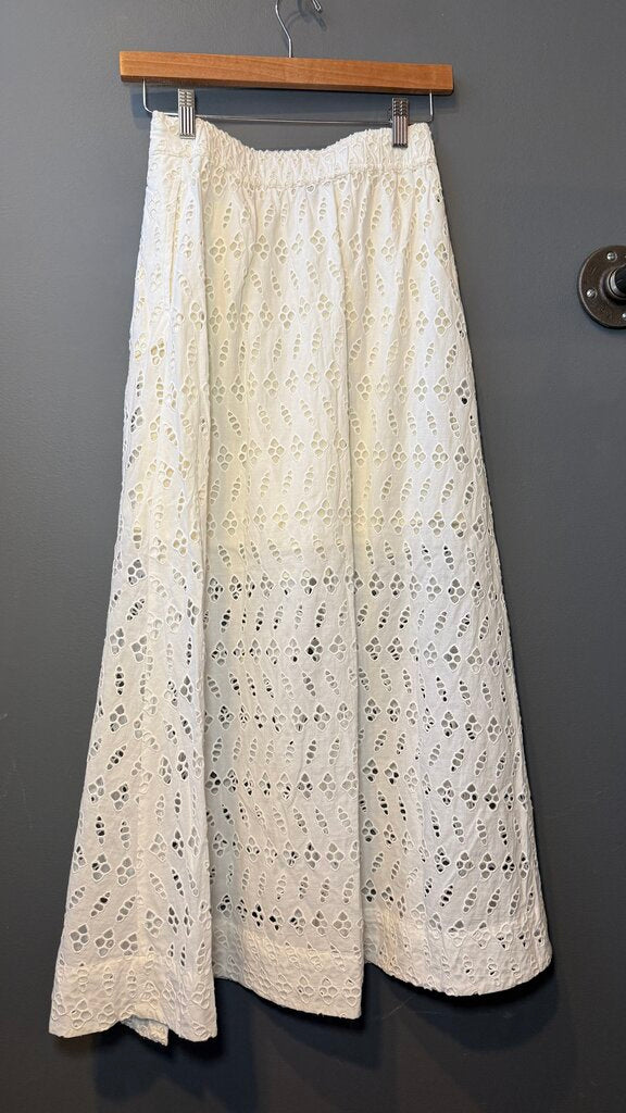 Eyelet Lace Midi Skirt