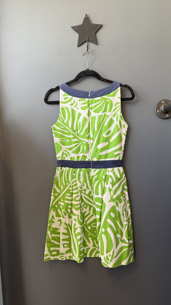 Woven Split Neck Fit Flare Dress