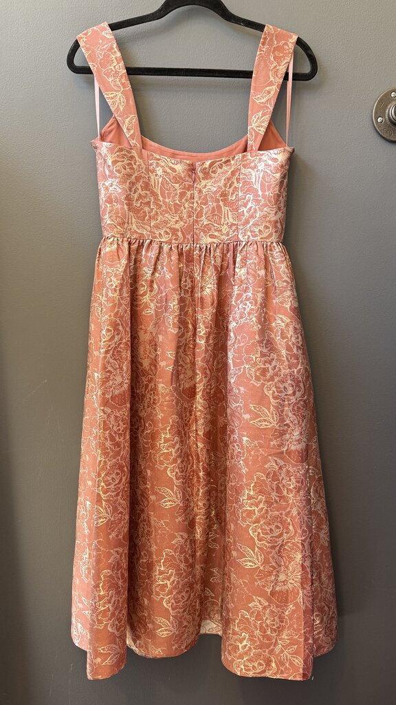 Metallic Fit Flare Midi Dress