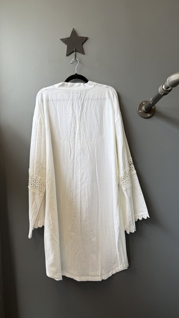 Lace Trim Mini Caftan Dress