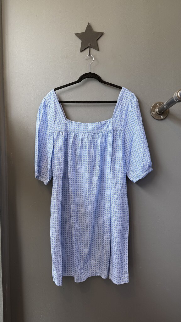 Cane Print Square Neck Shift Dress