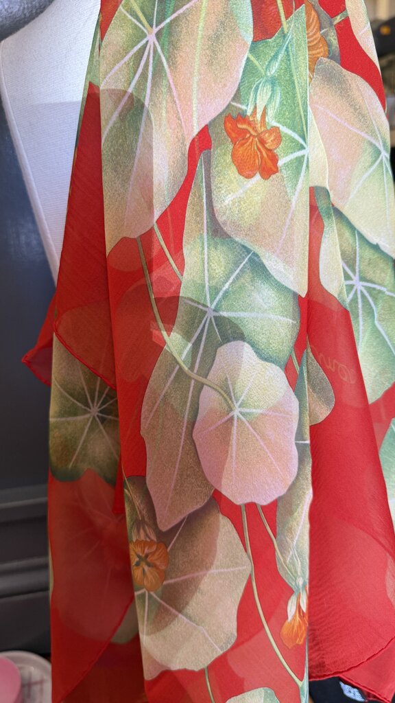 Les Capucines Silk Scarf 90 cm