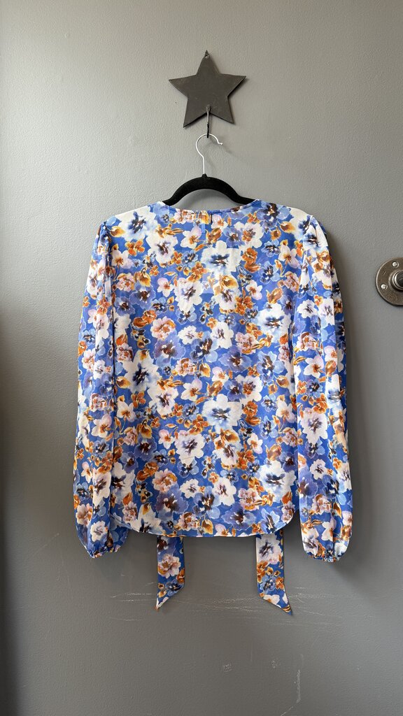 Floral Tie Neck Blouse
