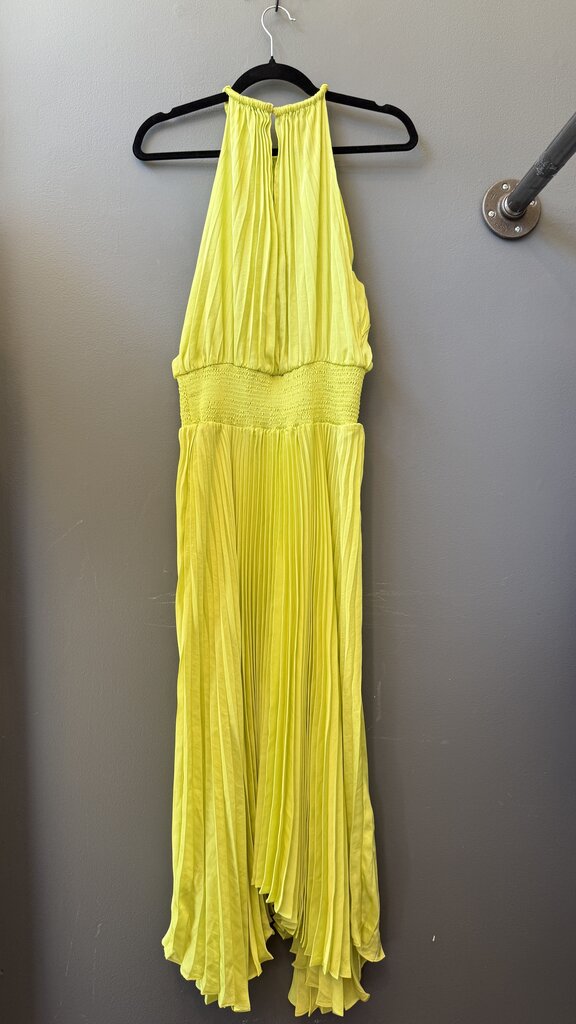 High Neck Pleated Midi Dress