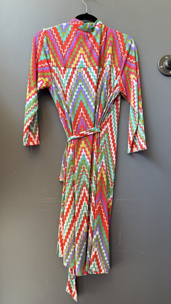 Step Print Wrap Dress