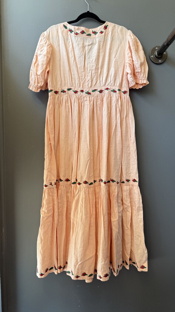 Embroidered Linen Maxi Dress