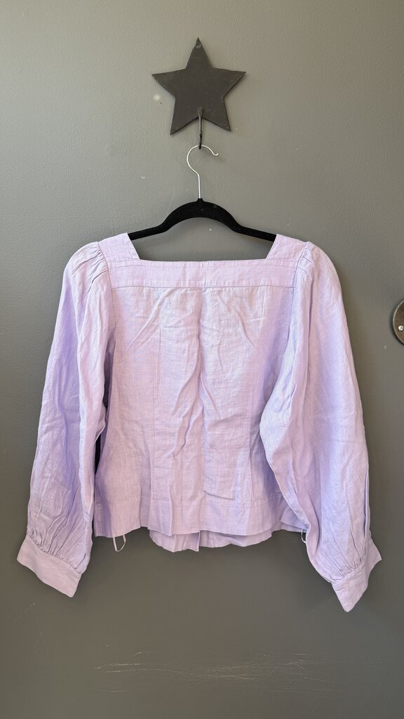 Square Neck Linen Blouse