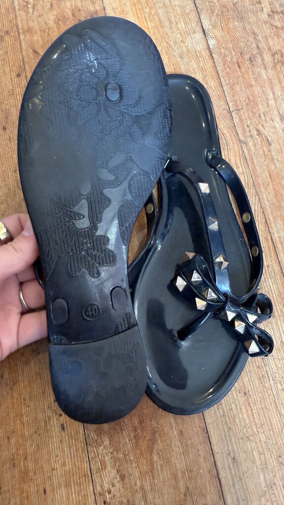 Stud Bow Jelly Sandals