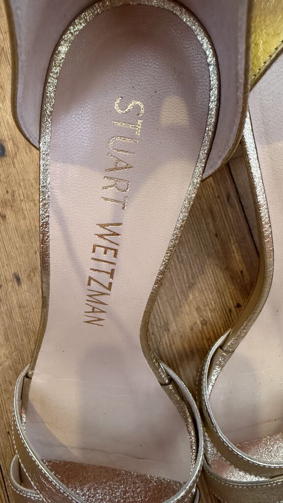 Block Heel Gold Sandals