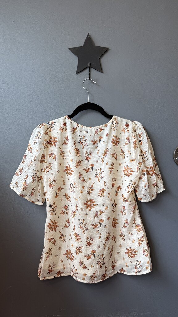 Floral Ruched Front Blouse