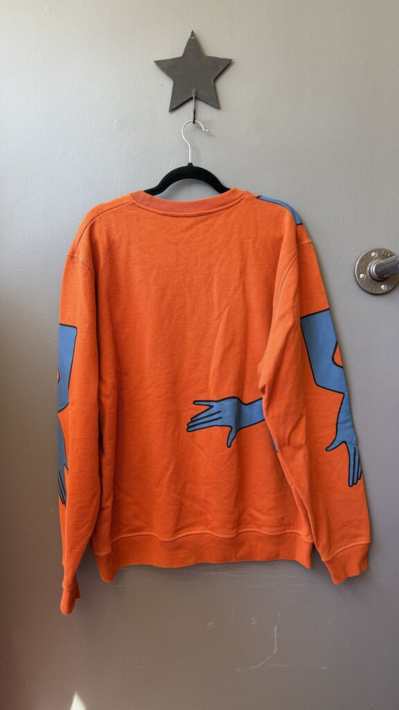 Hand Print Graphic Crewneck Sweatshirt