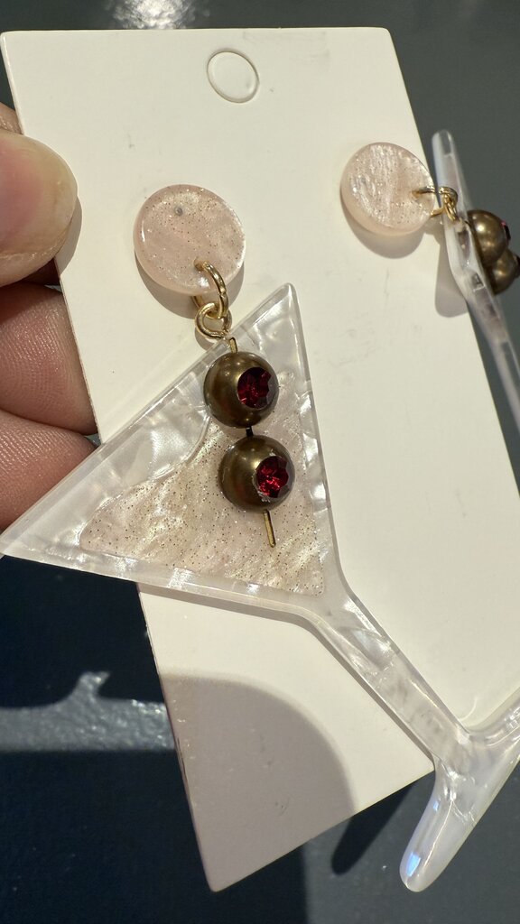 Acrylic Martini Glass Earrings