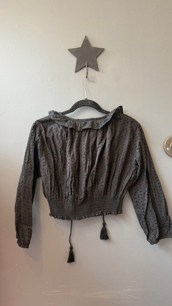 Eyelet Crop Blouse
