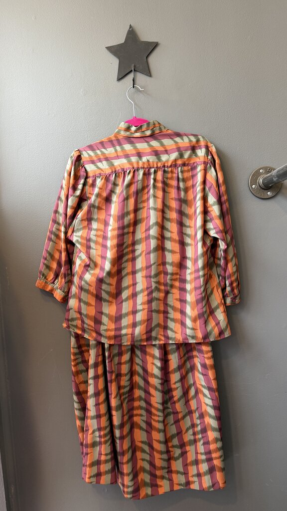 Vintage Stripe Blouse + Midi Skirt Set