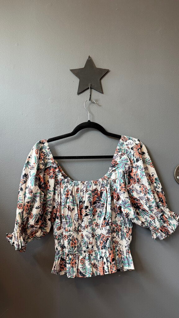 Crop Puff Sleeve Blouse