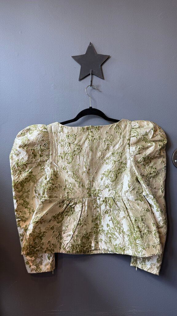 Metallic Jacquard Blouse