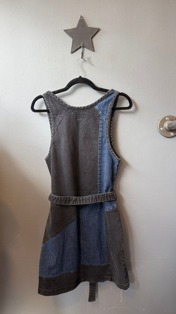 Denim Colorblock Shift Dress